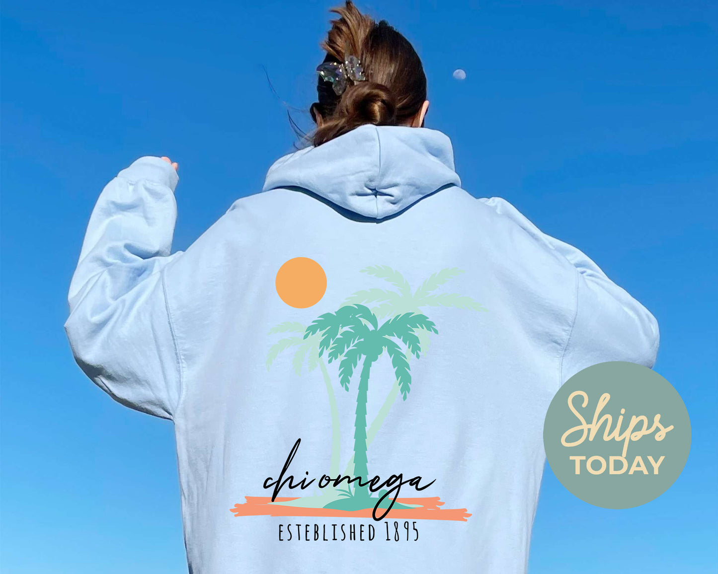 Chi Omega Island Sisterhood Sorority Hoodie _ 33568g