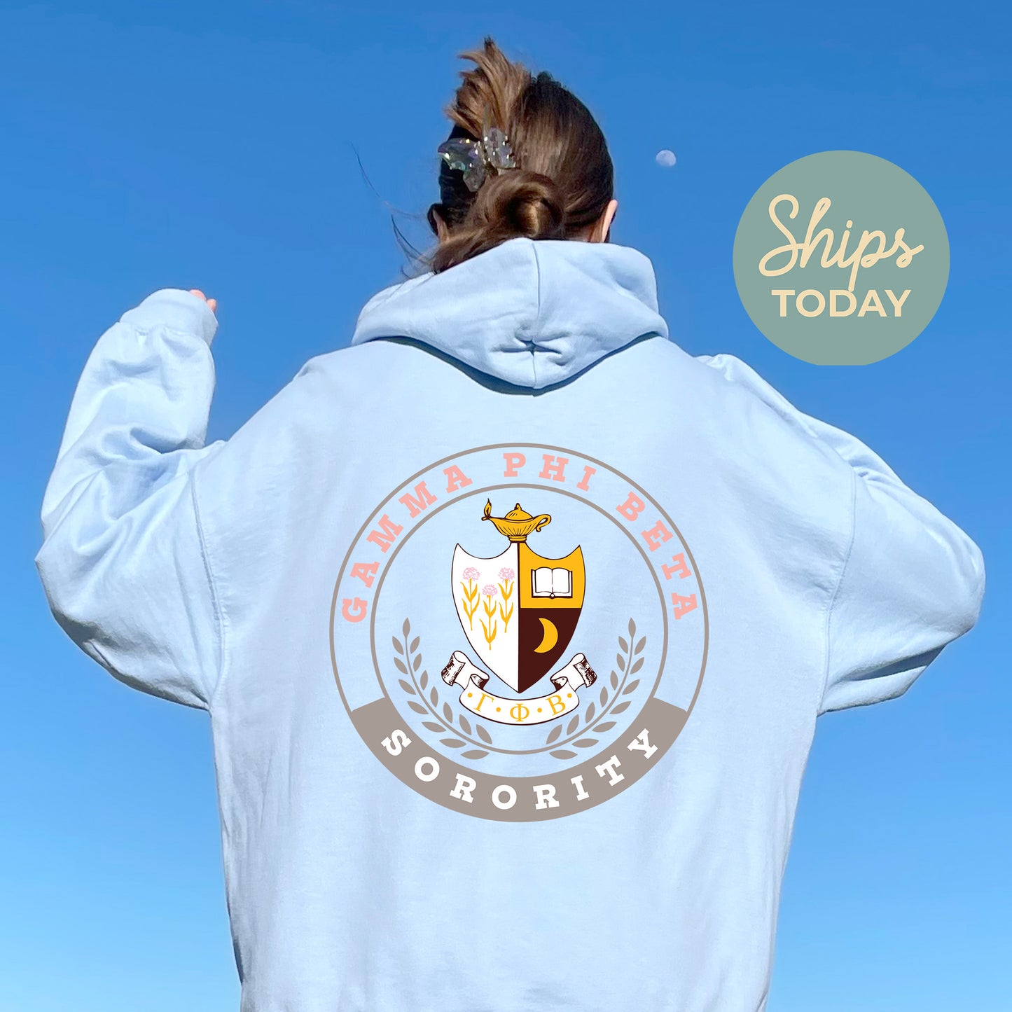 Gamma Phi Beta Crested Tradition Sorority Hoodie _ 32830g