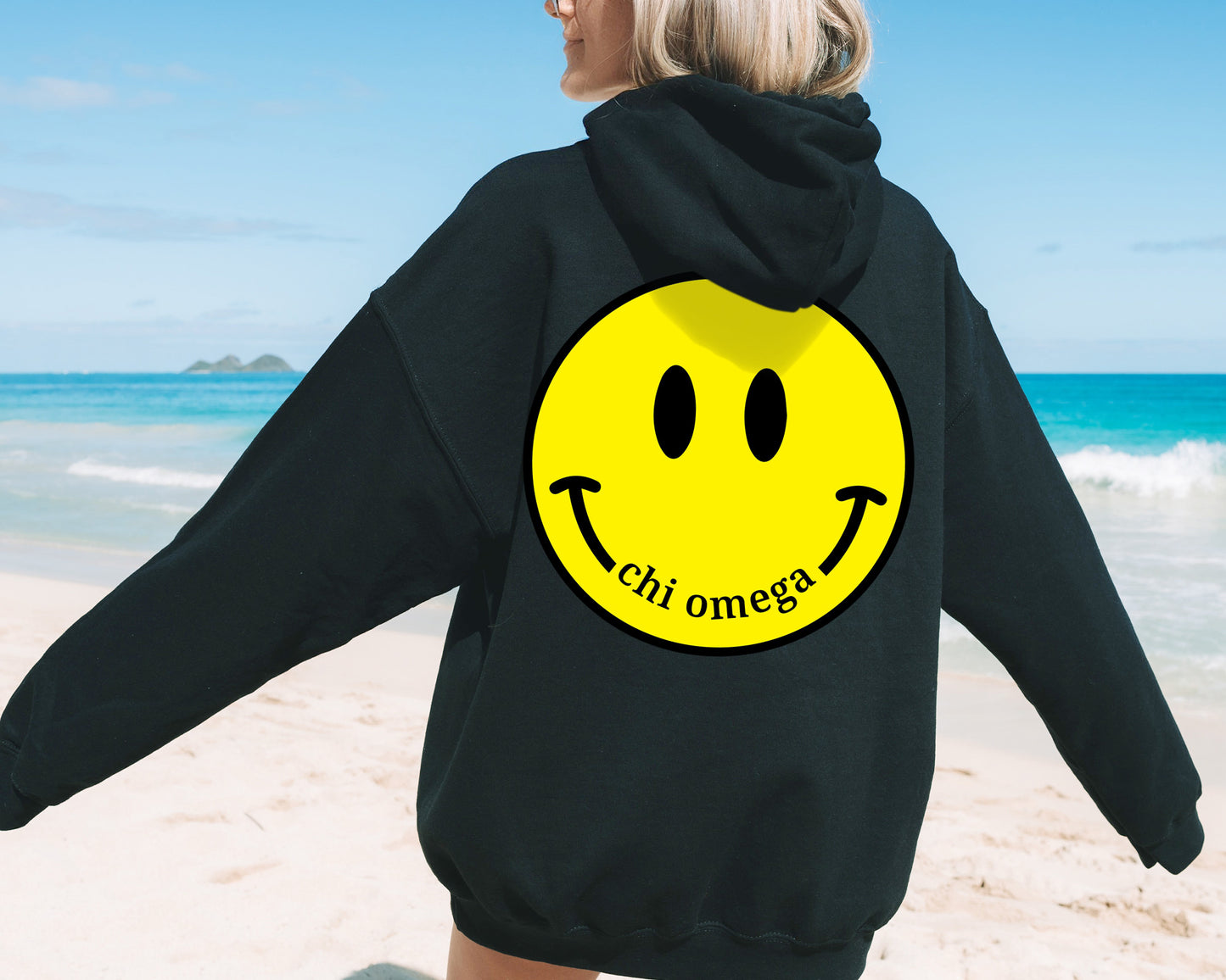 Chi Omega Smiley Face Sorority Hoodie _ 32851g