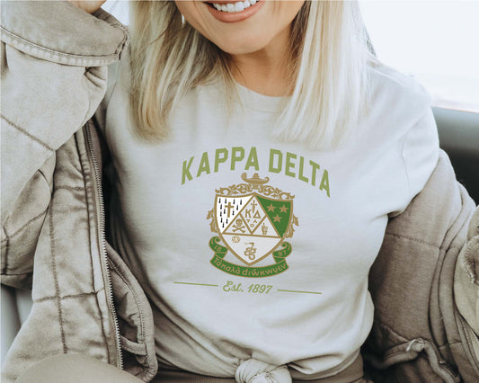 Kappa Delta Loyalty Crest Sorority T-shirt _ 4436g