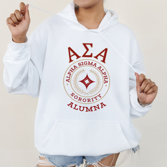 Alpha Sigma Alpha Alumna Vintage Sorority Hoodie _ 31015g