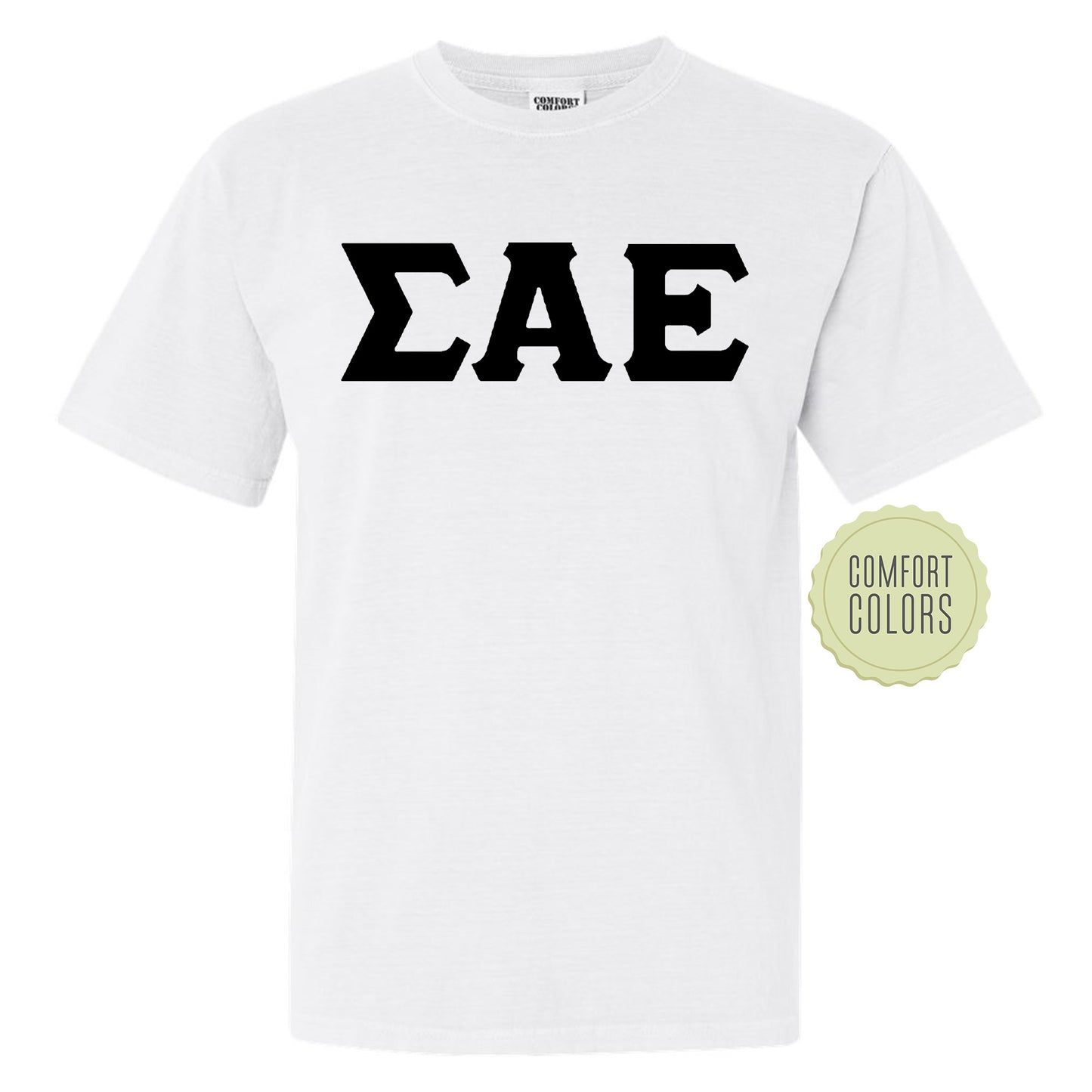 Sigma Alpha Epsilon Black Letters Comfort Colors Farternity T-shirt _ 34927g