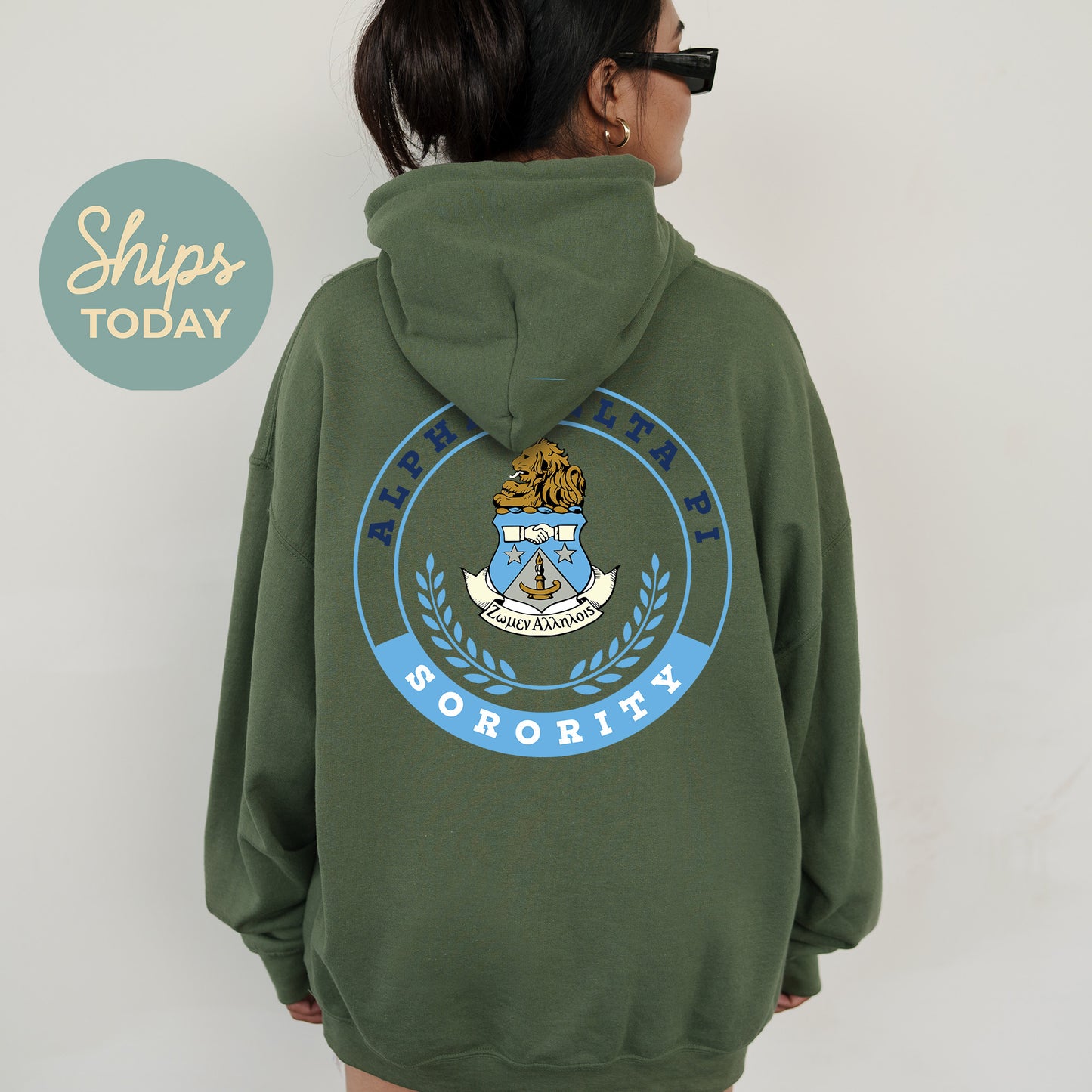 Alpha Delta Pi Crested Tradition Sorority Hoodie _ 32817g