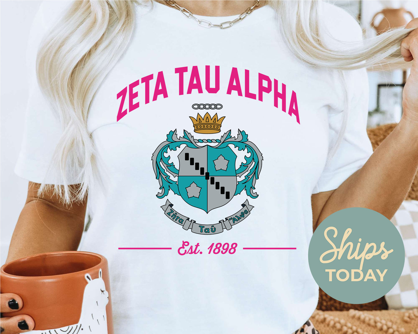 Zeta Tau Alpha Loyalty Crest Sorority T-shirt _ 4445g