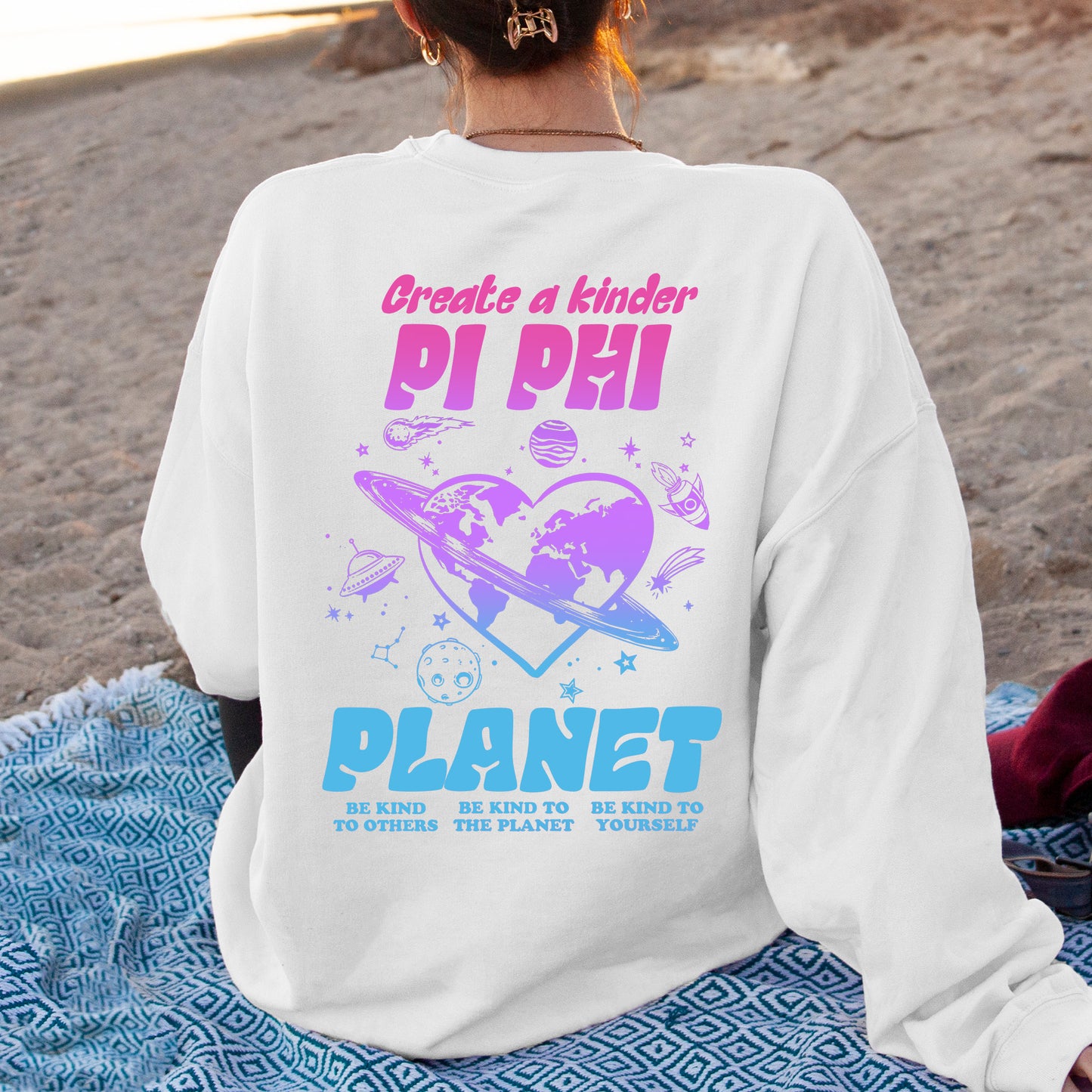 Pi Beta Phi Ombre Worlds Sorority Sweatshirt _ 35561g