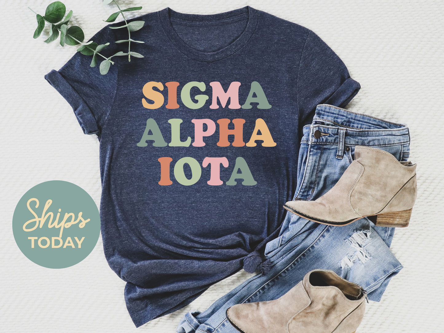 Sigma Alpha Iota Bright and Colorful Sorority T-shirt _ 3479g