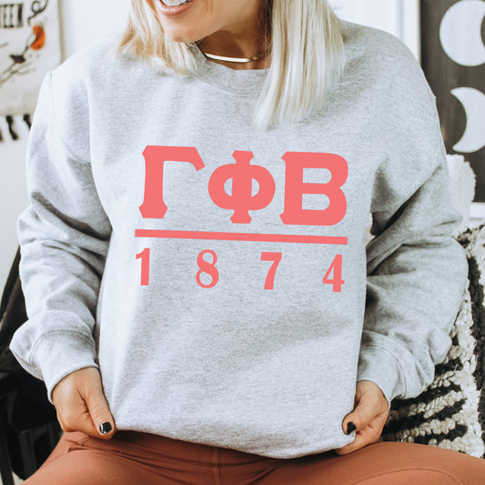 Gamma Phi Beta Monochromatic Sorority Sweatshirt _ 30857g