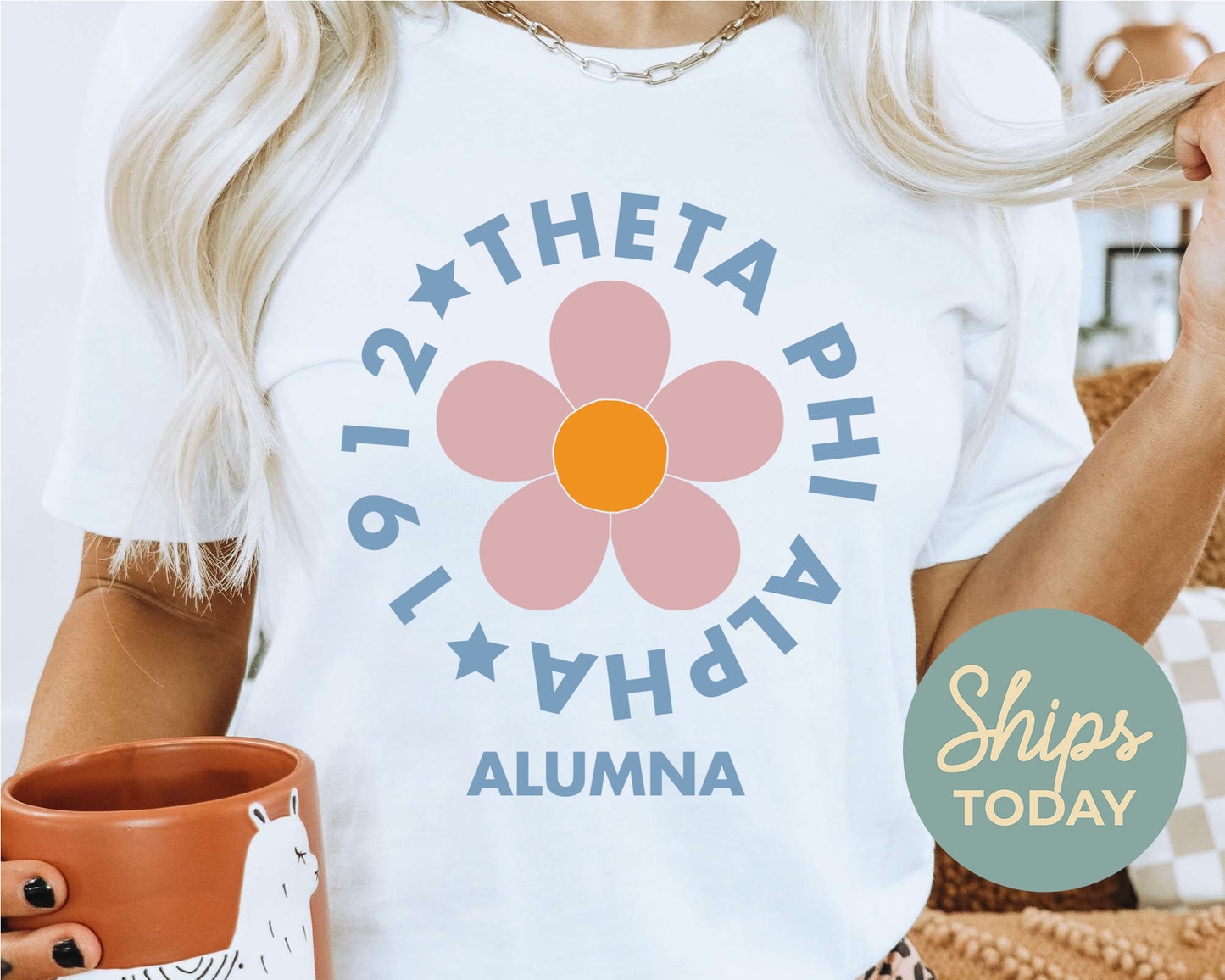 Theta Phi Alpha Floral Alumna Sorority T-shirt _ 2575g