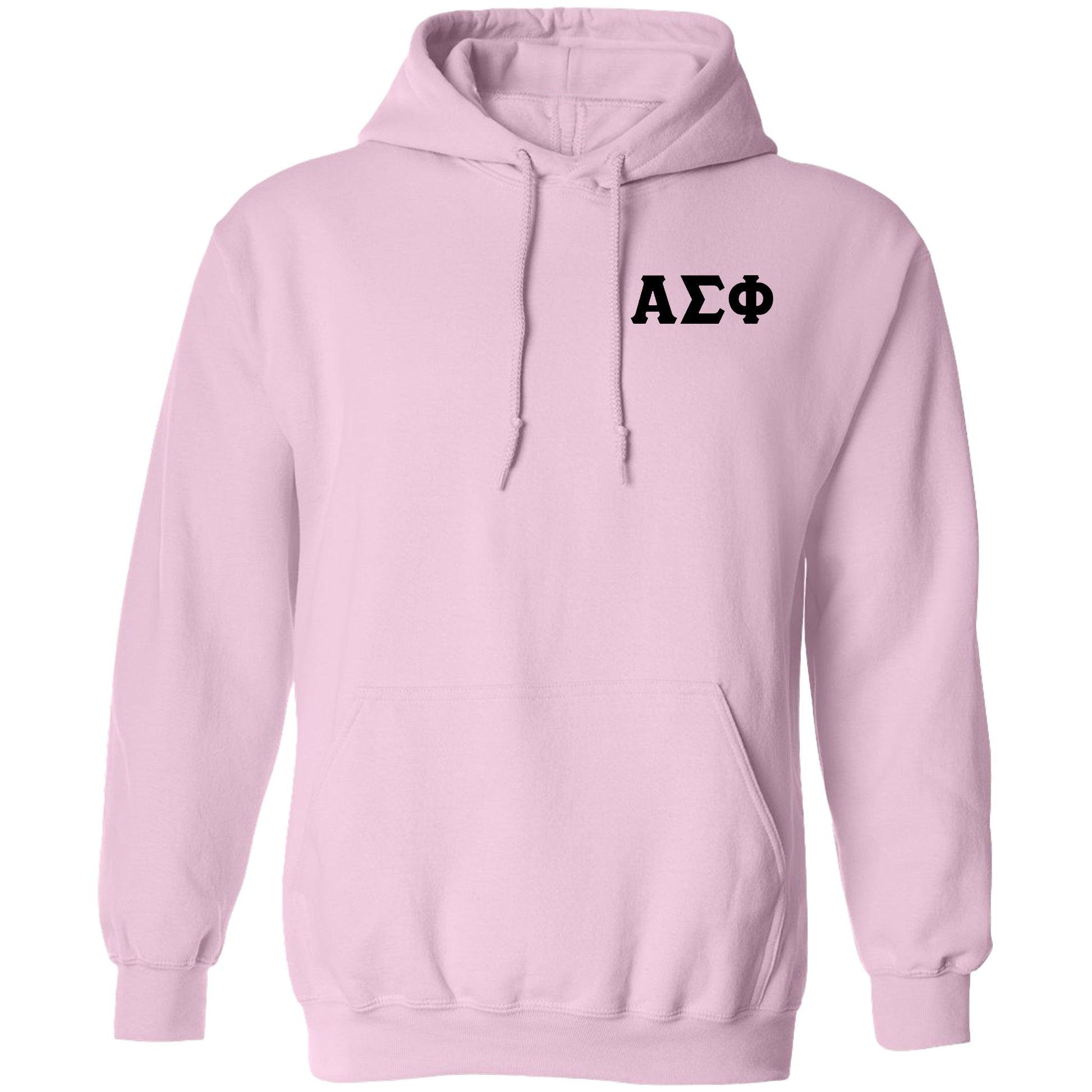 a pink hoodie with the word ao on it