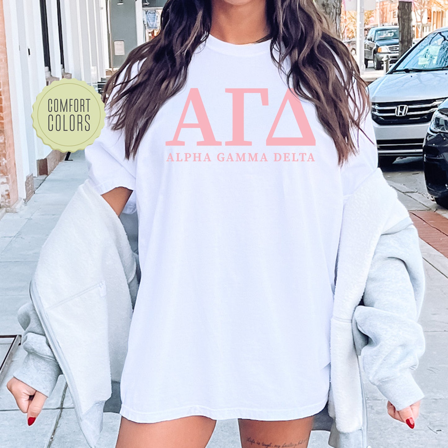 Alpha Gamma Delta Everything Pink Comfort Colors Sorority T-shirt _ 313g