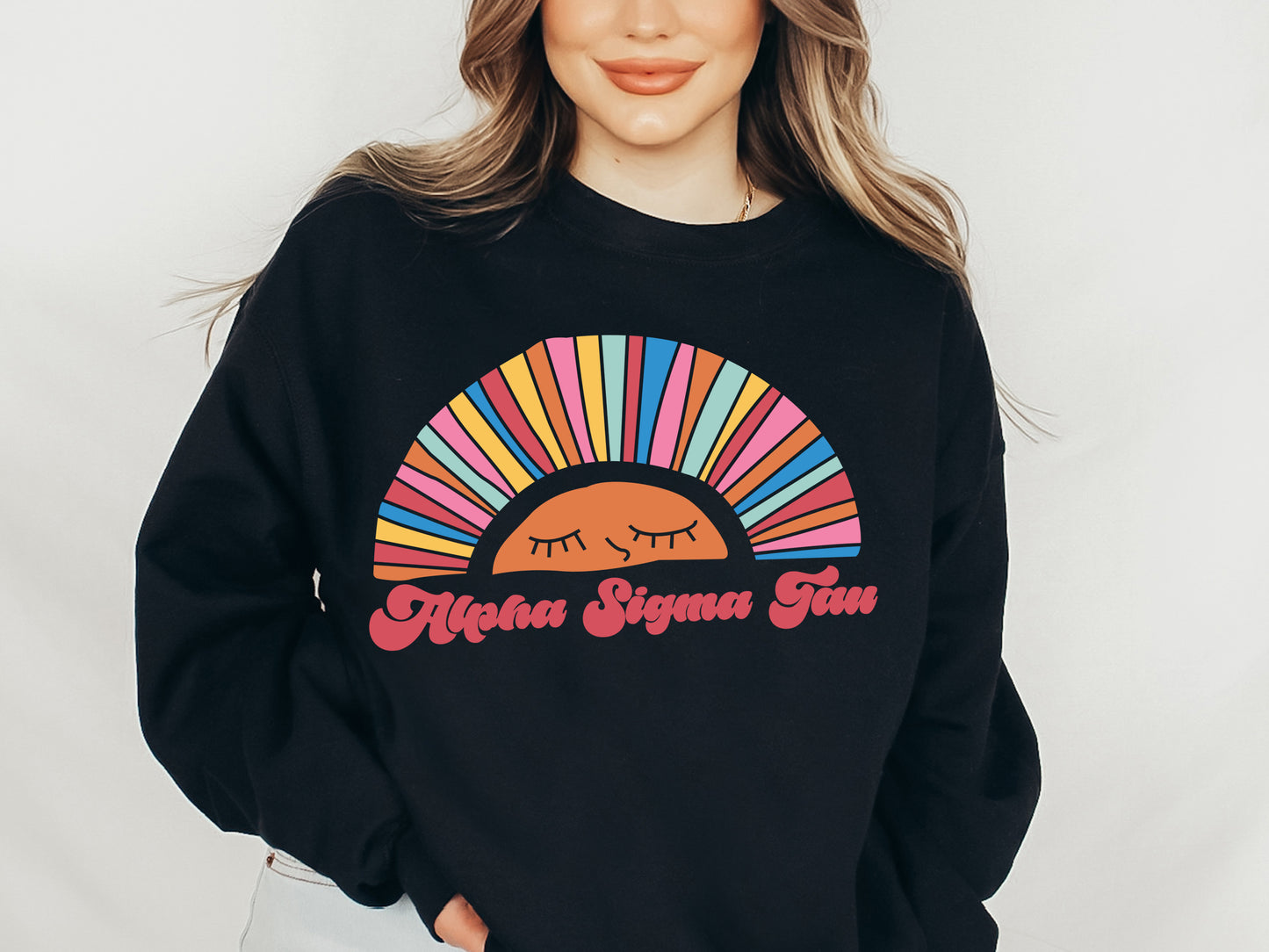 Alpha Sigma Tau Sunshine Sorority Sweatshirt _ 3314g