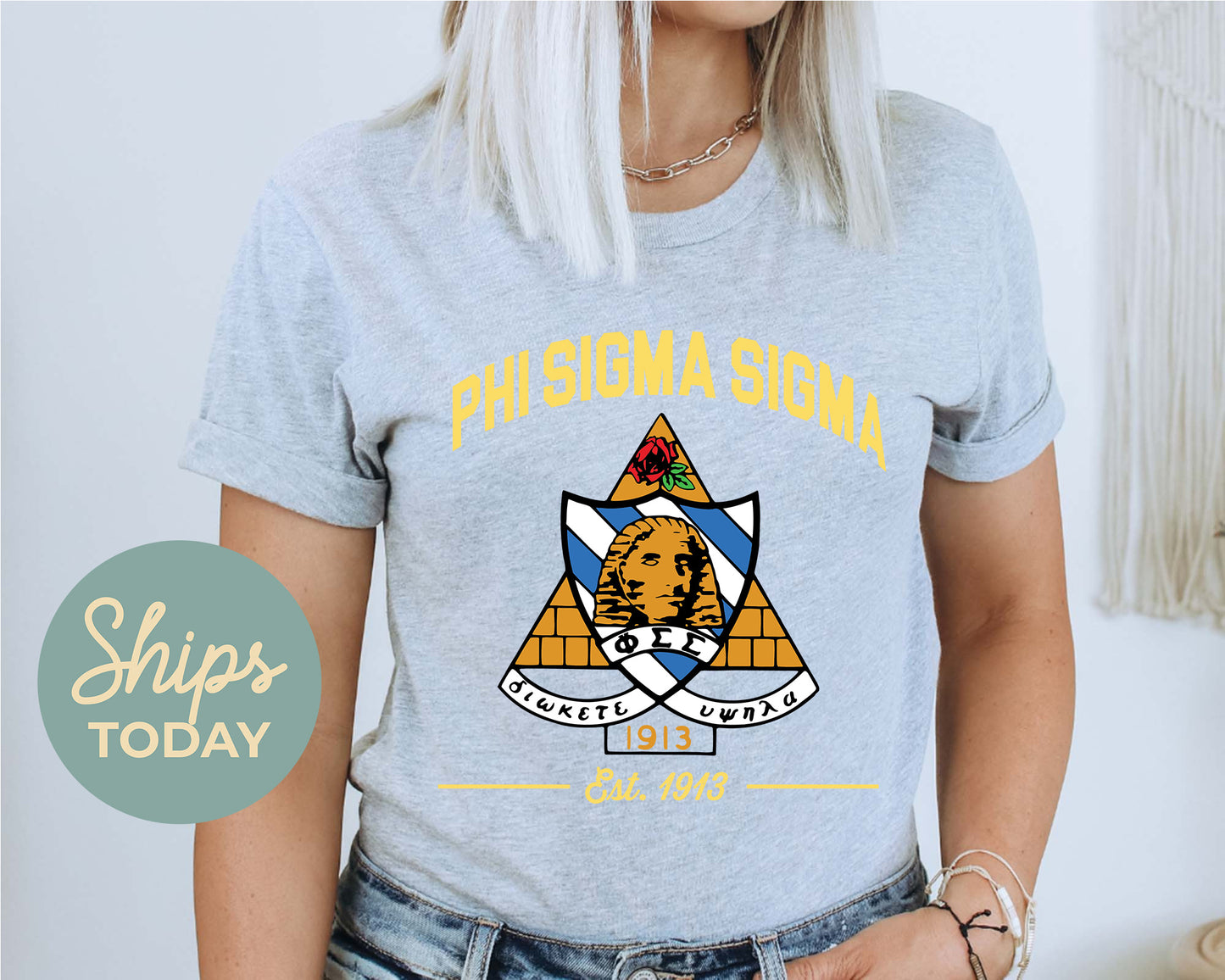 Phi Sigma Sigma Loyalty Crest Sorority T-shirt _ 4439g
