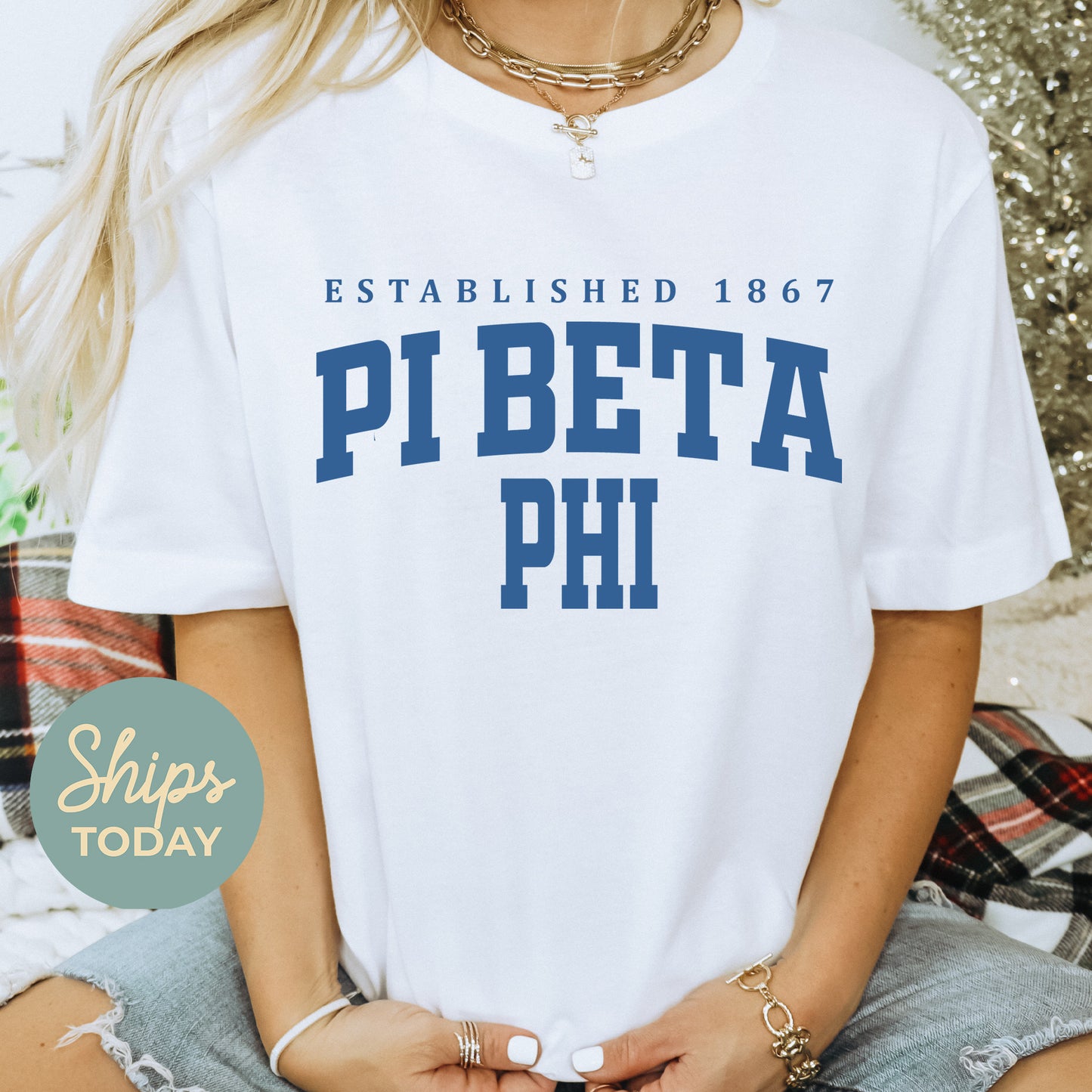 Pi Beta Phi Bold Letters Sorority T-shirt _ 35140g