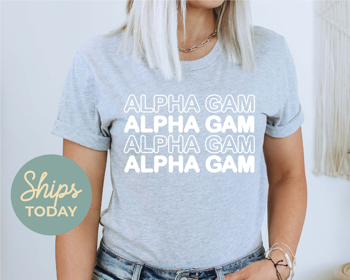 Alpha Gamma Delta Bold Bubble Letter Sorority T-shirt _ 2215g