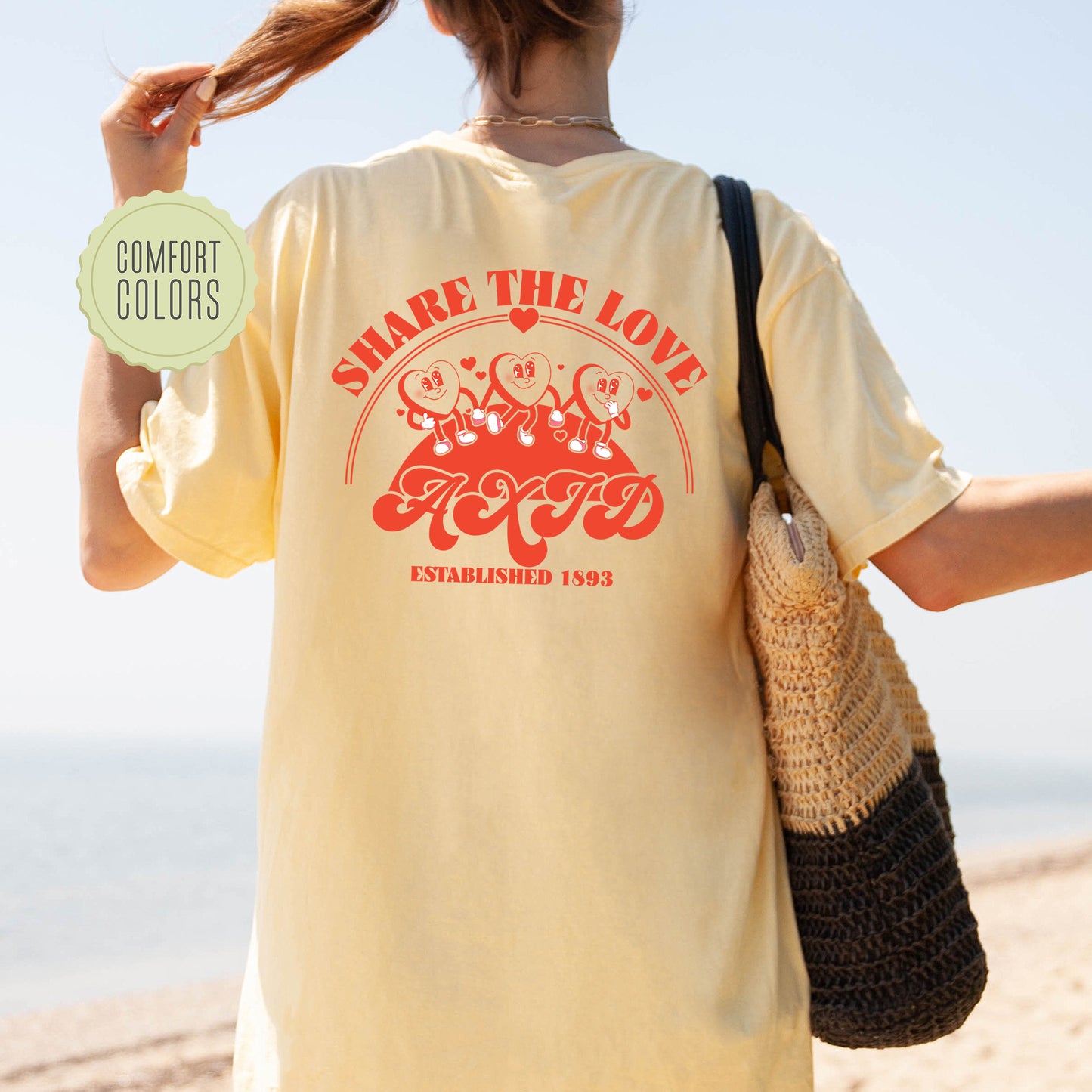 Alpha Xi Delta Share the Love Comfort Colors Sorority T-shirt _ 33240g