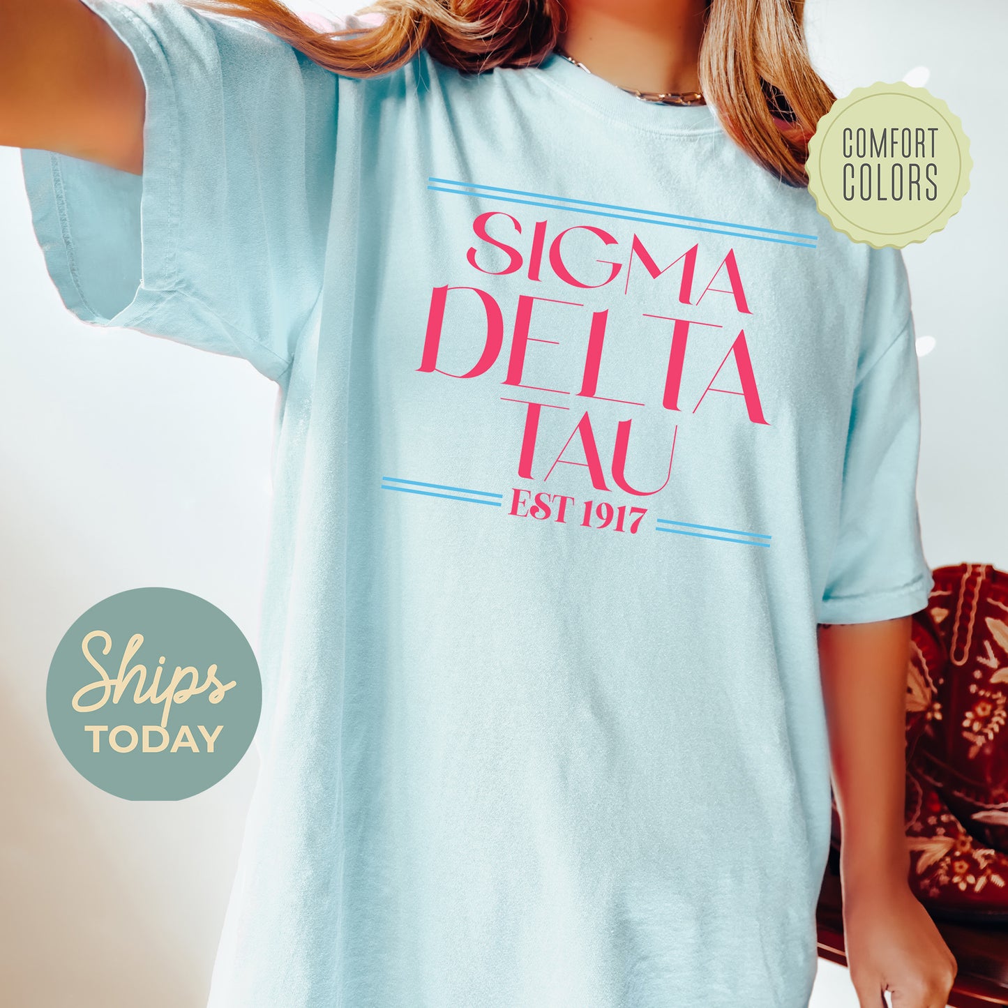 Sigma Delta Tau Greek Harmony Comfort Colors Sorority T-shirt _ 34985g
