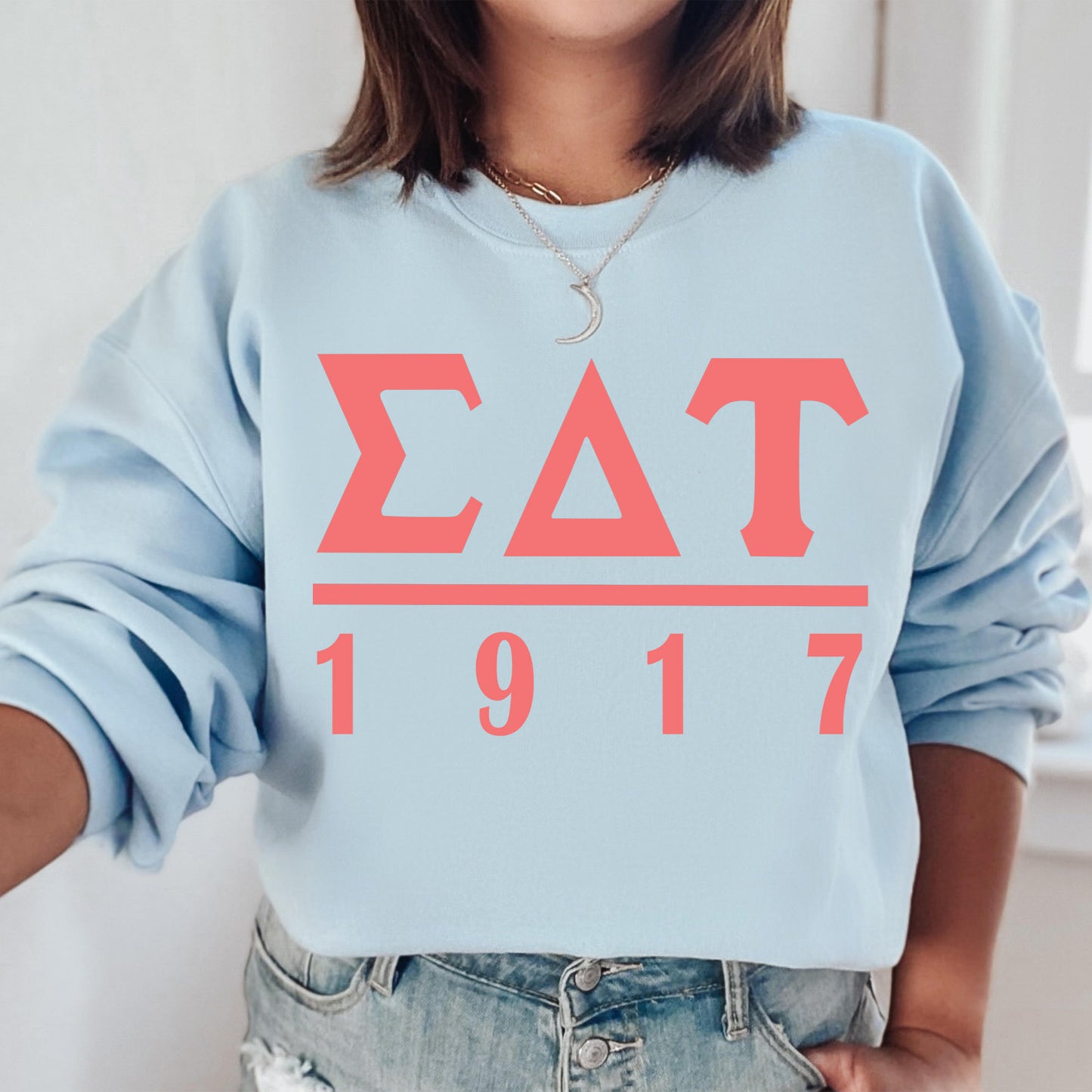 Sigma Delta Tau Monochromatic Sorority Sweatshirt _ 30864g