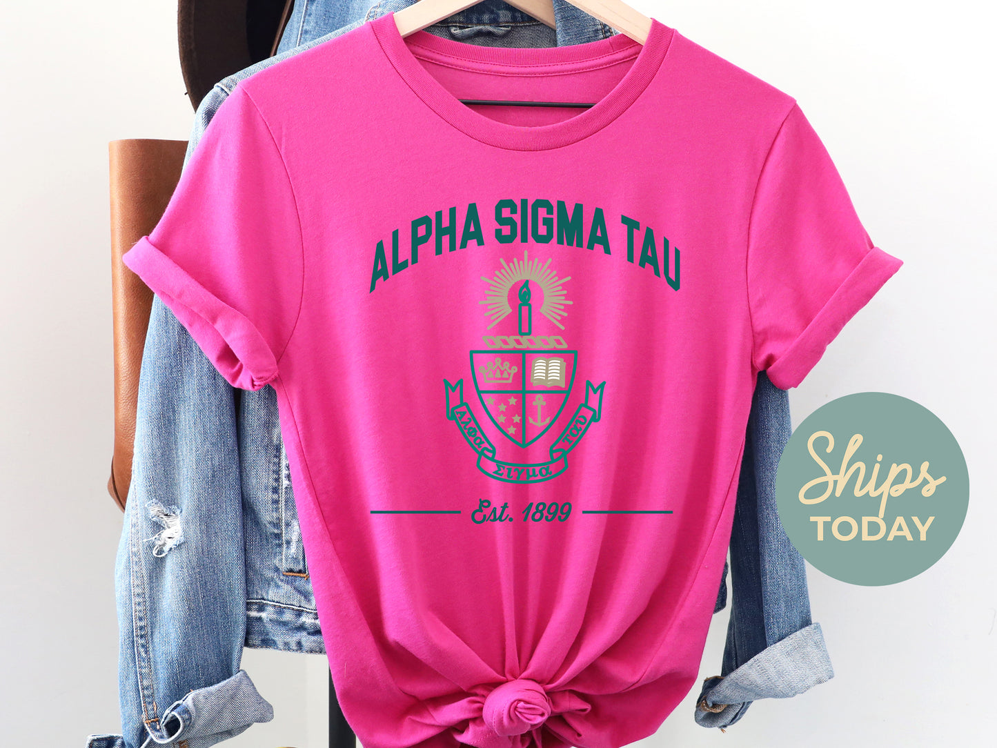 Alpha Sigma Tau Loyalty Crest Sorority T-shirt _ 4427g