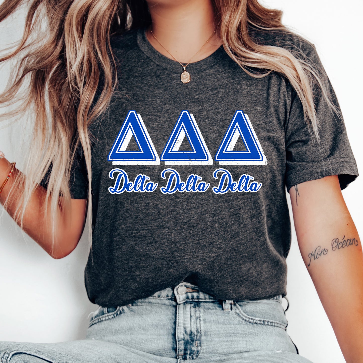 Delta Delta Delta Greek Colors Sorority T-shirt _ 36079g