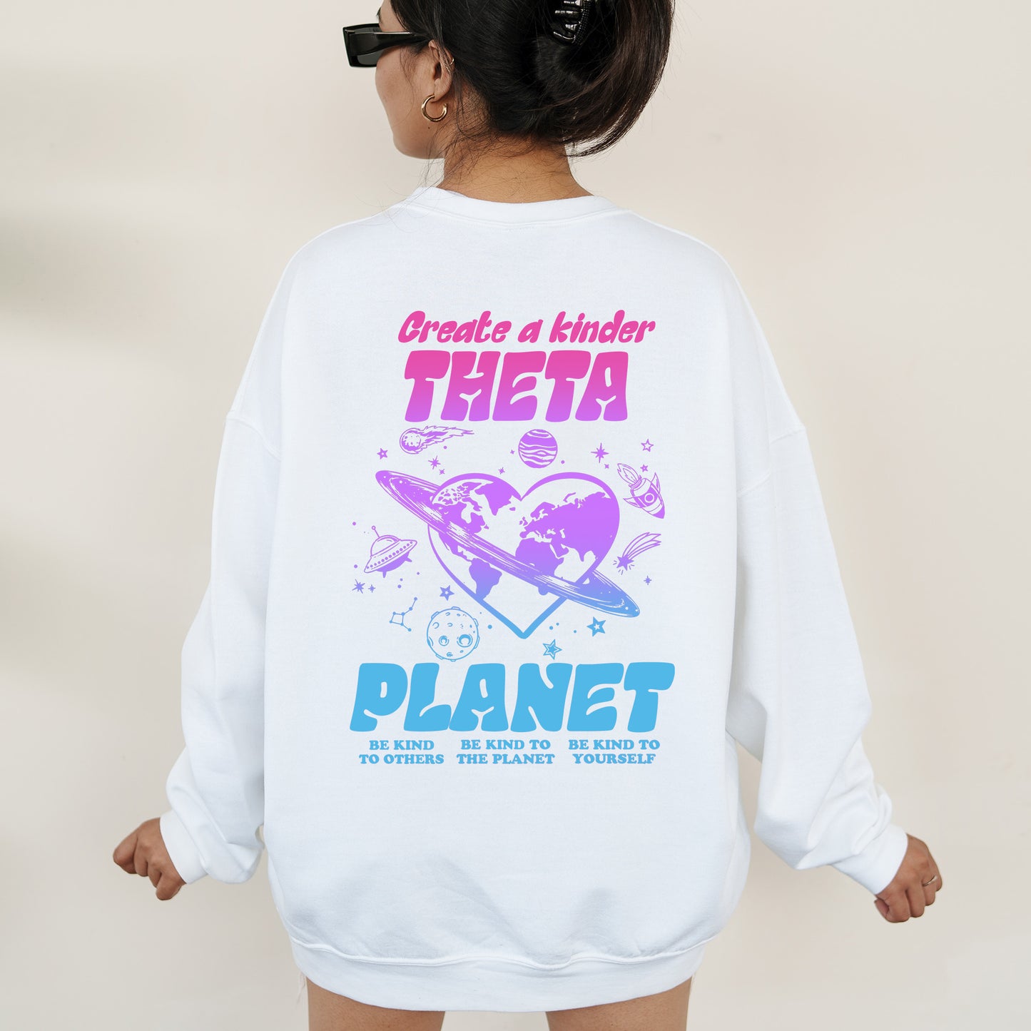 Kappa Alpha Theta Ombre Worlds Sorority Sweatshirt _ 35556g