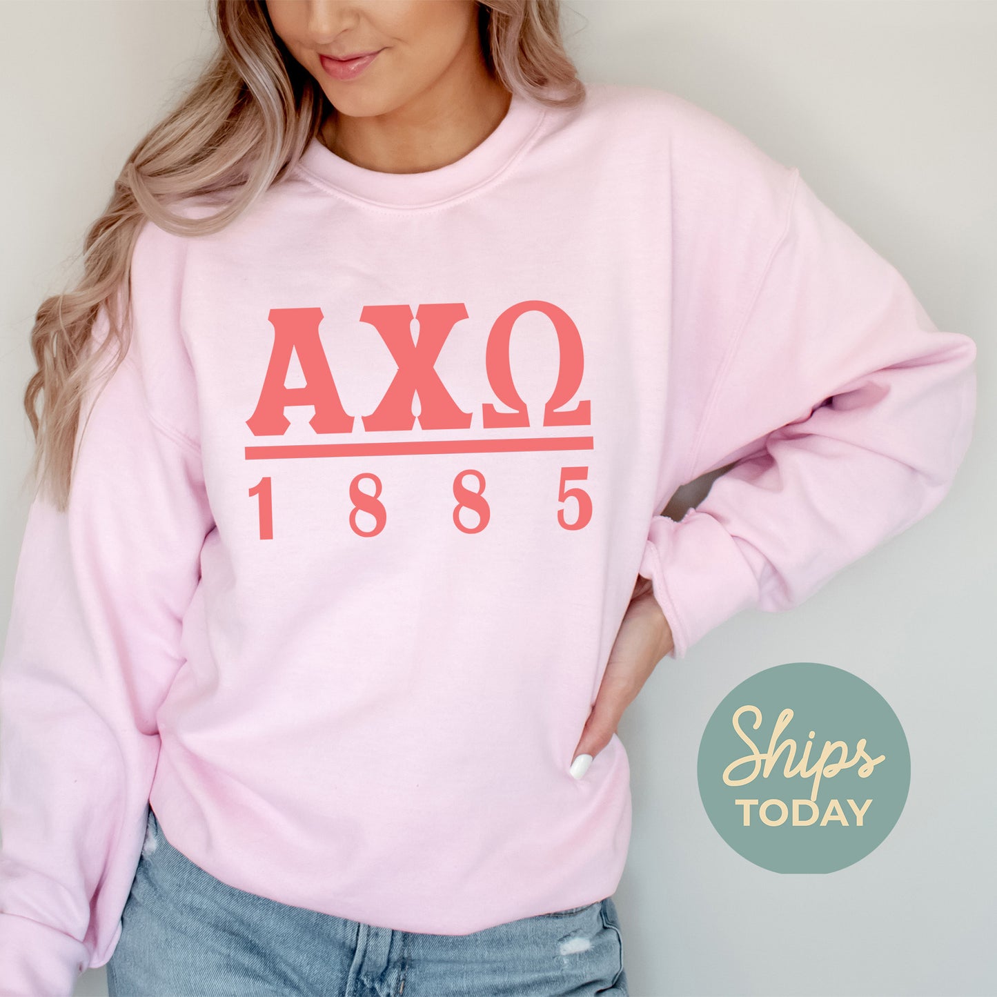 Alpha Chi Omega Monochromatic Sorority Sweatshirt _ 30843g
