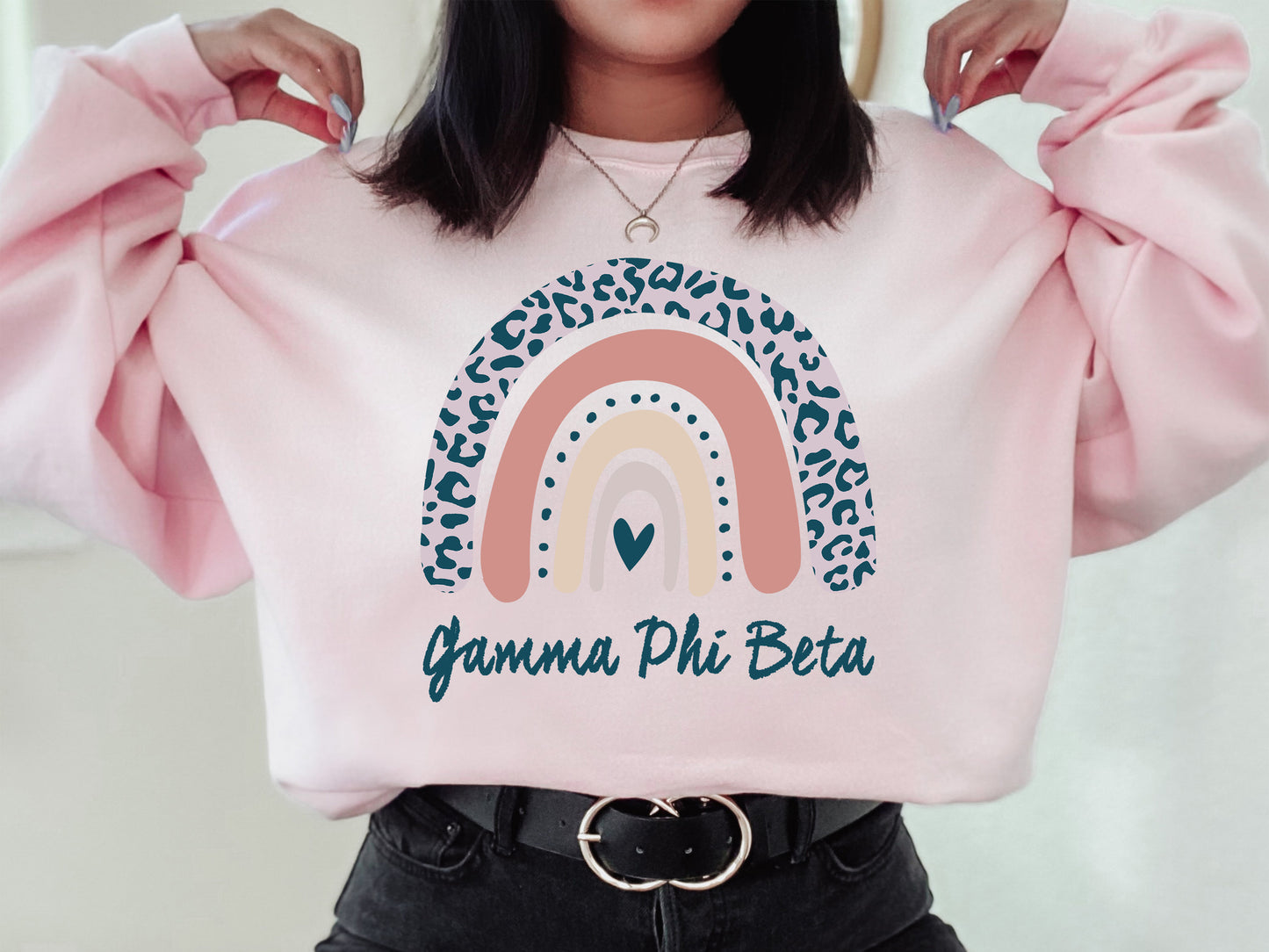 Gamma Phi Beta Greek Rainbow Sorority Sweatshirt _ 2747g
