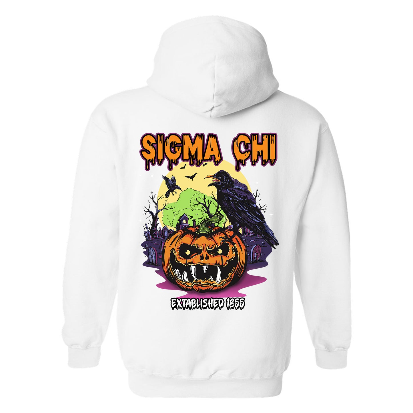 Sigma Chi Halloween Bats Fraternity Hoodie _ 36274g