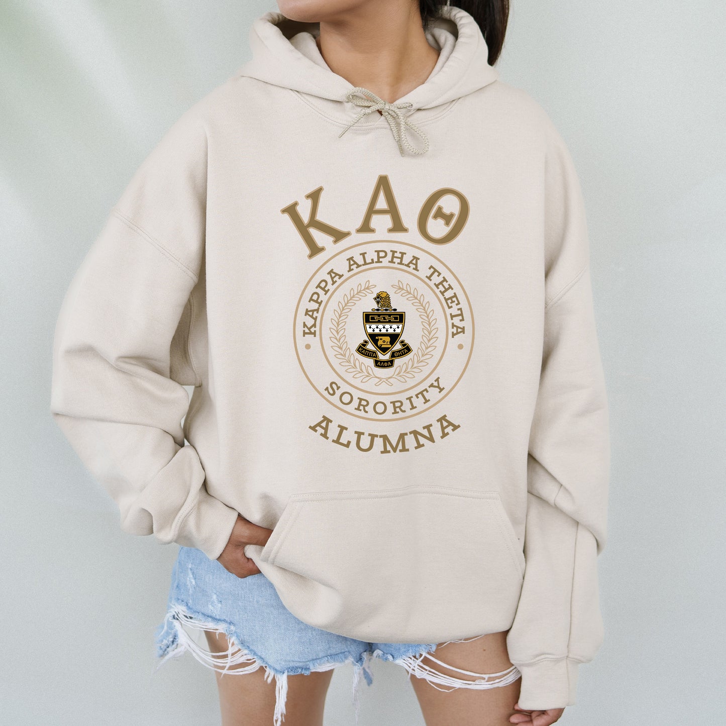 Kappa Alpha Theta Alumna Vintage Sorority Hoodie _ 31024g