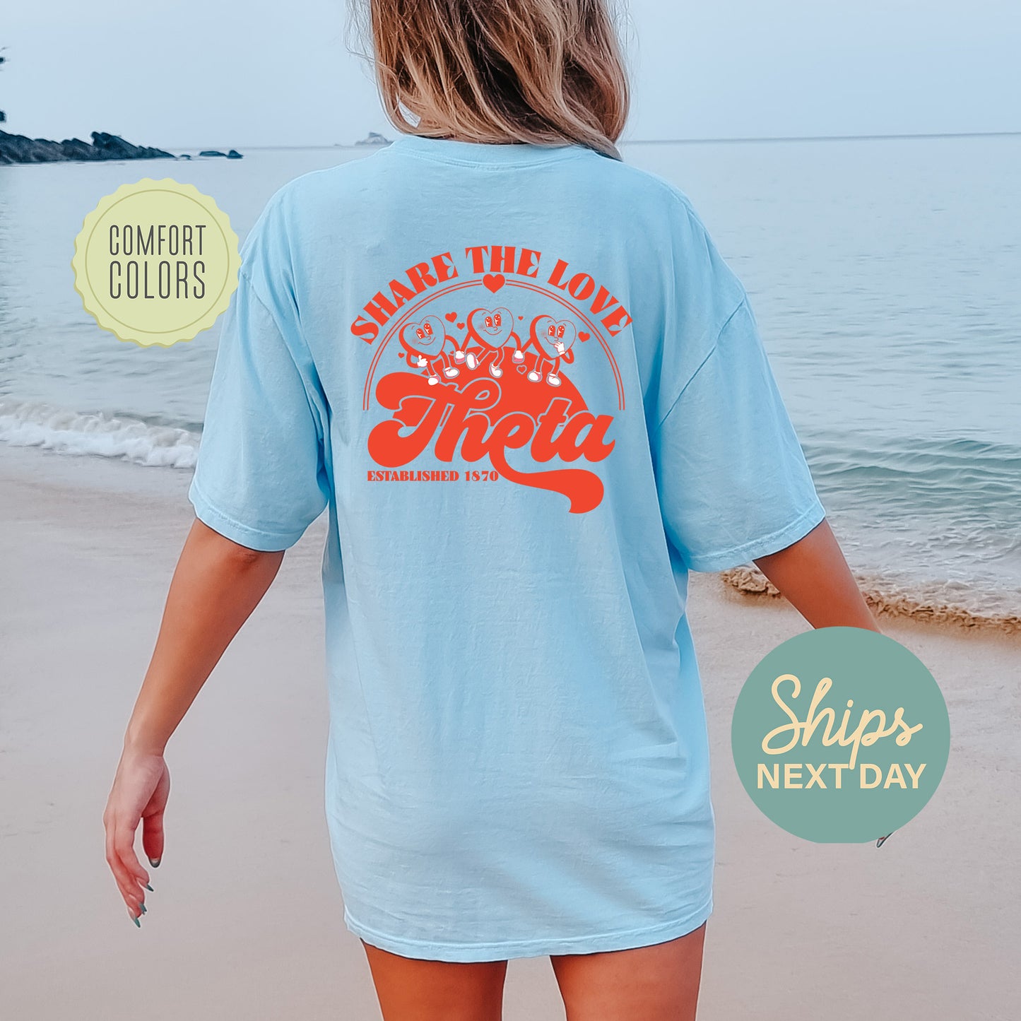 Kappa Alpha Theta Share the Love Comfort Colors Sorority T-shirt _ 33247g