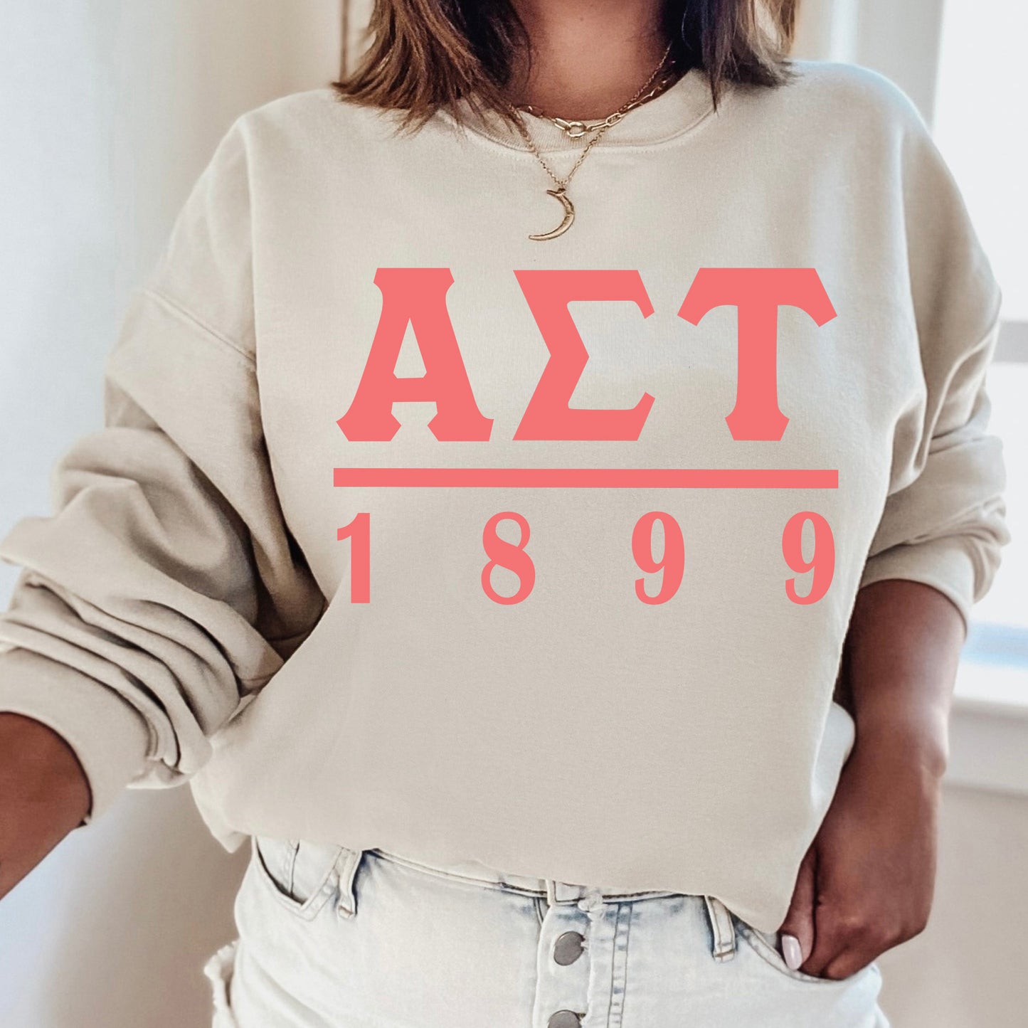 Alpha Sigma Tau Monochromatic Sorority Sweatshirt _ 30850g