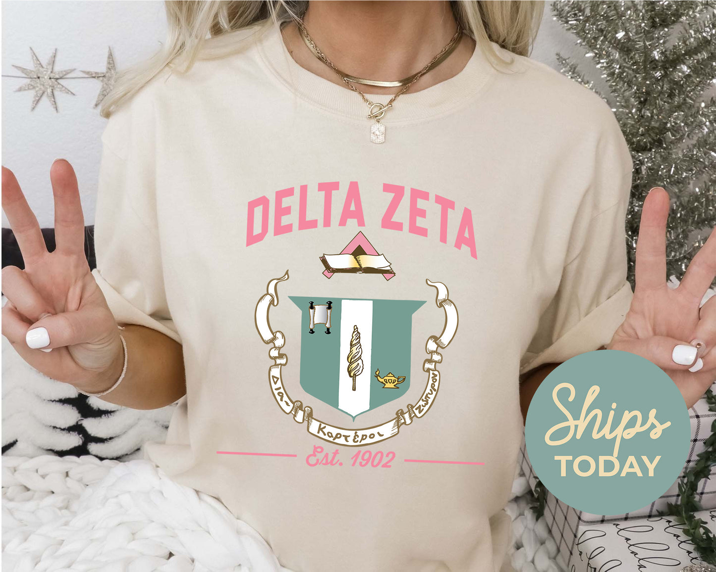 Delta Zeta Loyalty Crest Sorority T-shirt _ 4433g