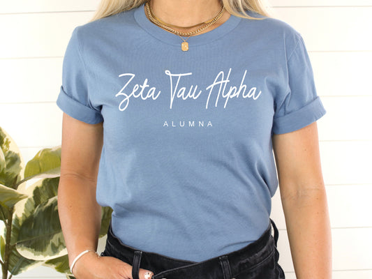 Zeta Tau Alpha Flashy Alumna Sorority T-shirt _ 2550g