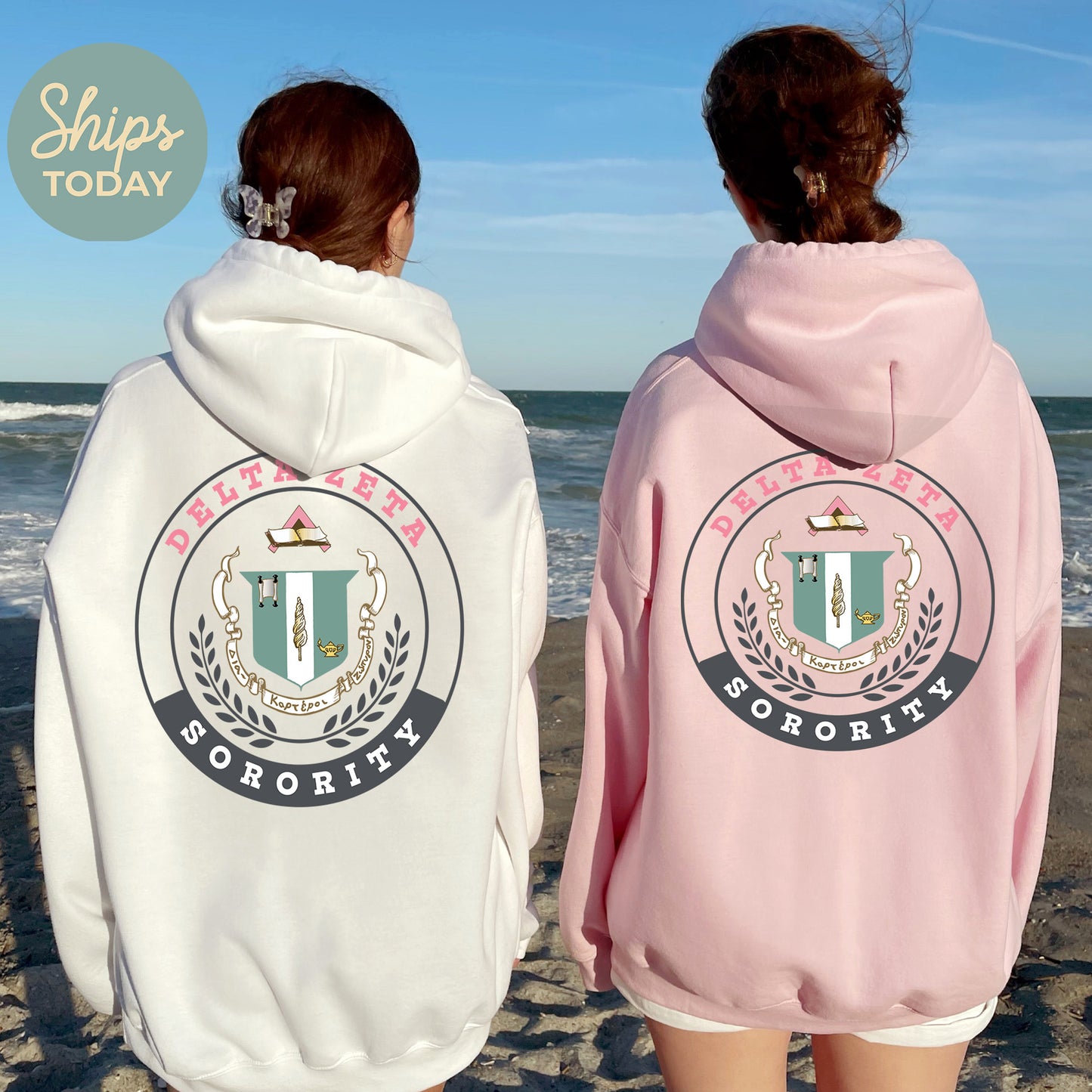 Delta Zeta Crested Tradition Sorority Hoodie _ 32829g