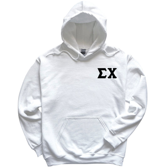 a white hoodie with the word ex on it