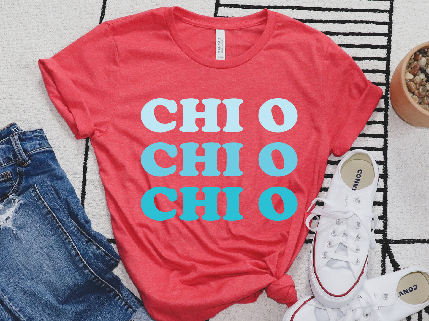 Chi Omega Touch of Blue Sorority T-shirt _ 2586g