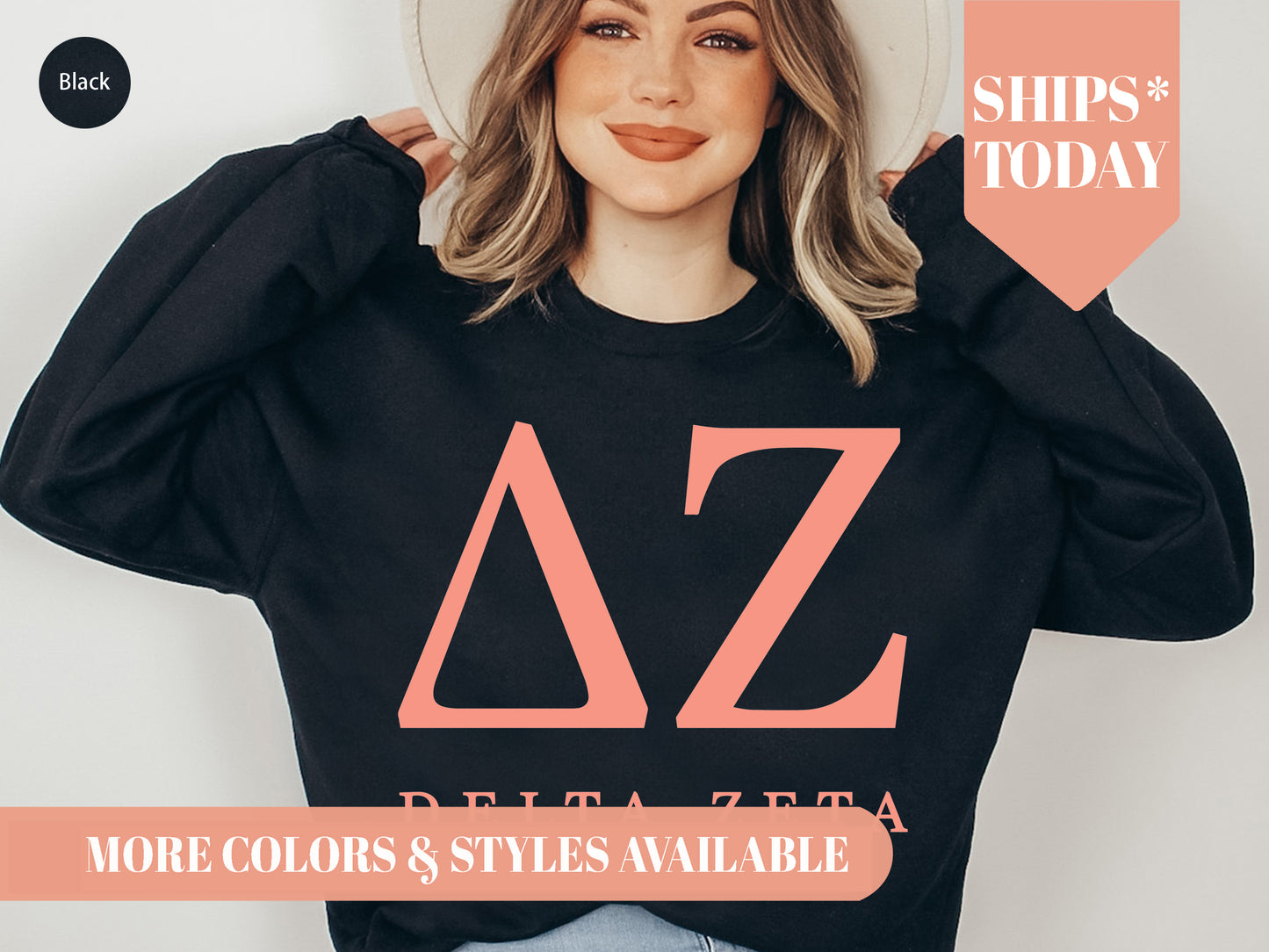 Delta Zeta Pink Personality Sorority Sweatshirt _ 661g