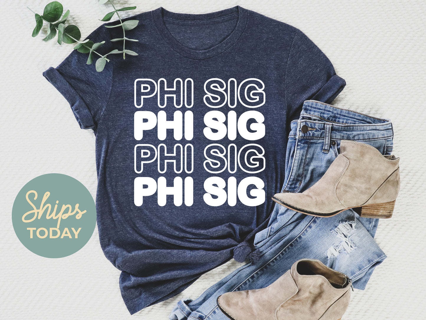 Phi Sigma Sigma Bold Bubble Letter Sorority T-shirt _ 2231g