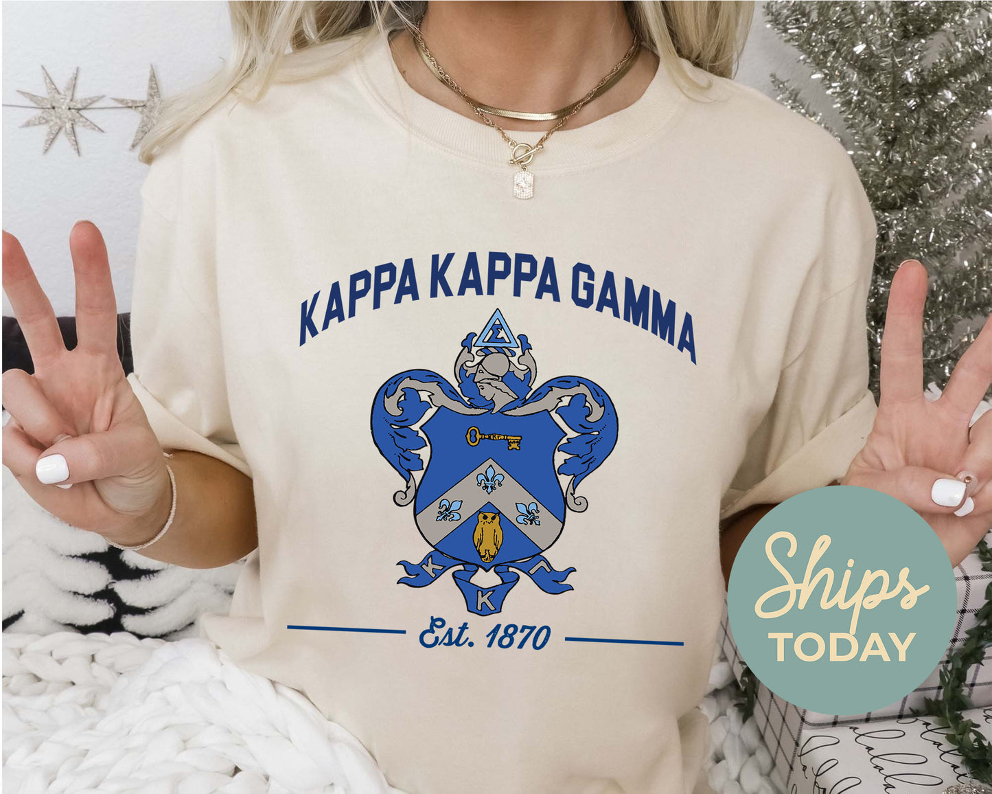 Kappa Kappa Gamma Loyalty Crest Sorority T-shirt _ 4437g