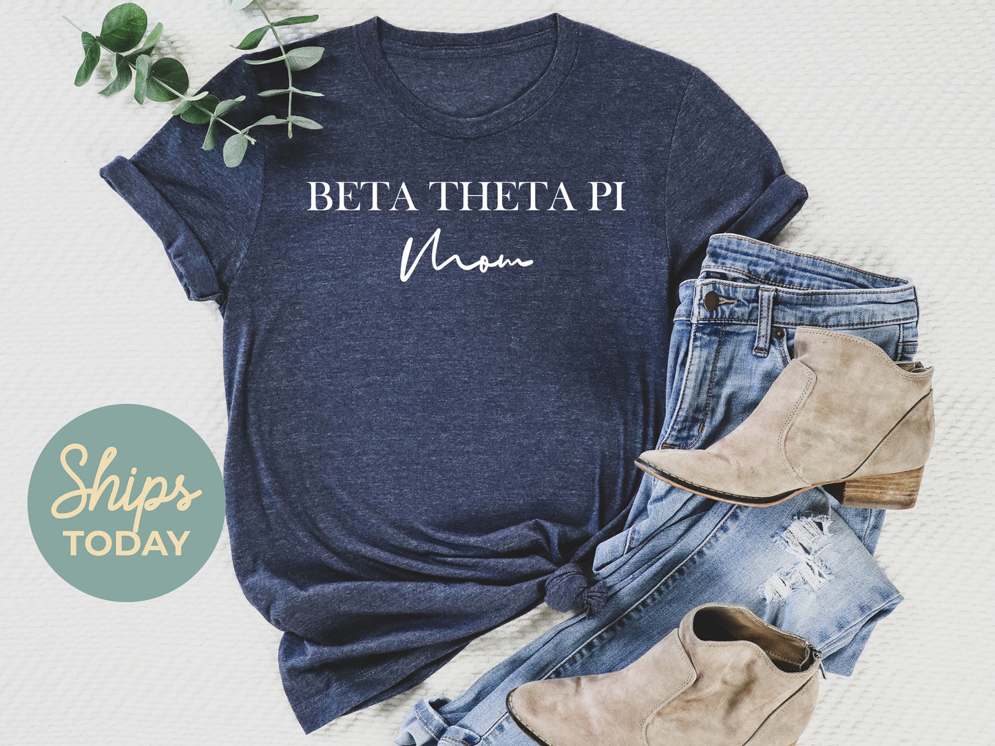 Beta Theta Pi Cursive Mom Fraternity T-shirt _ 2024g