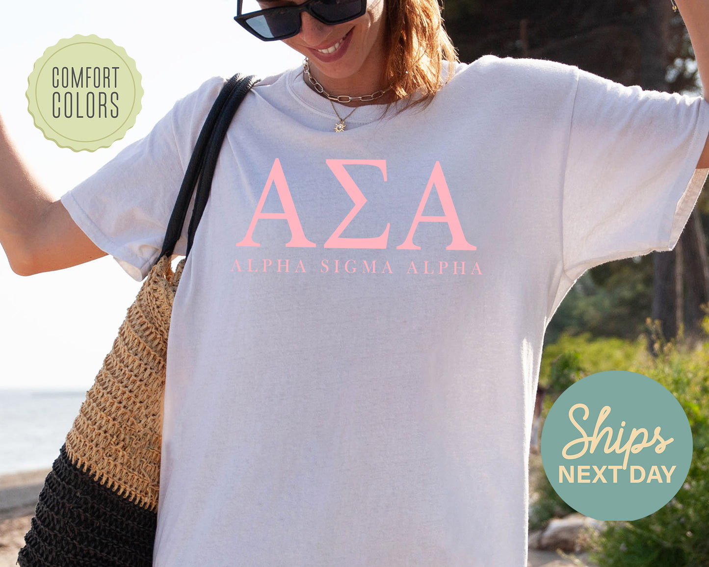 Alpha Sigma Alpha Everything Pink Comfort Colors Sorority T-shirt _ 316g