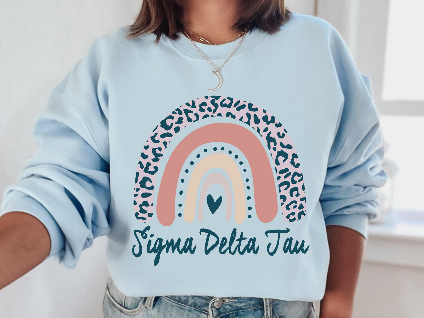 Sigma Delta Tau Greek Rainbow Sorority Sweatshirt _ 2754g