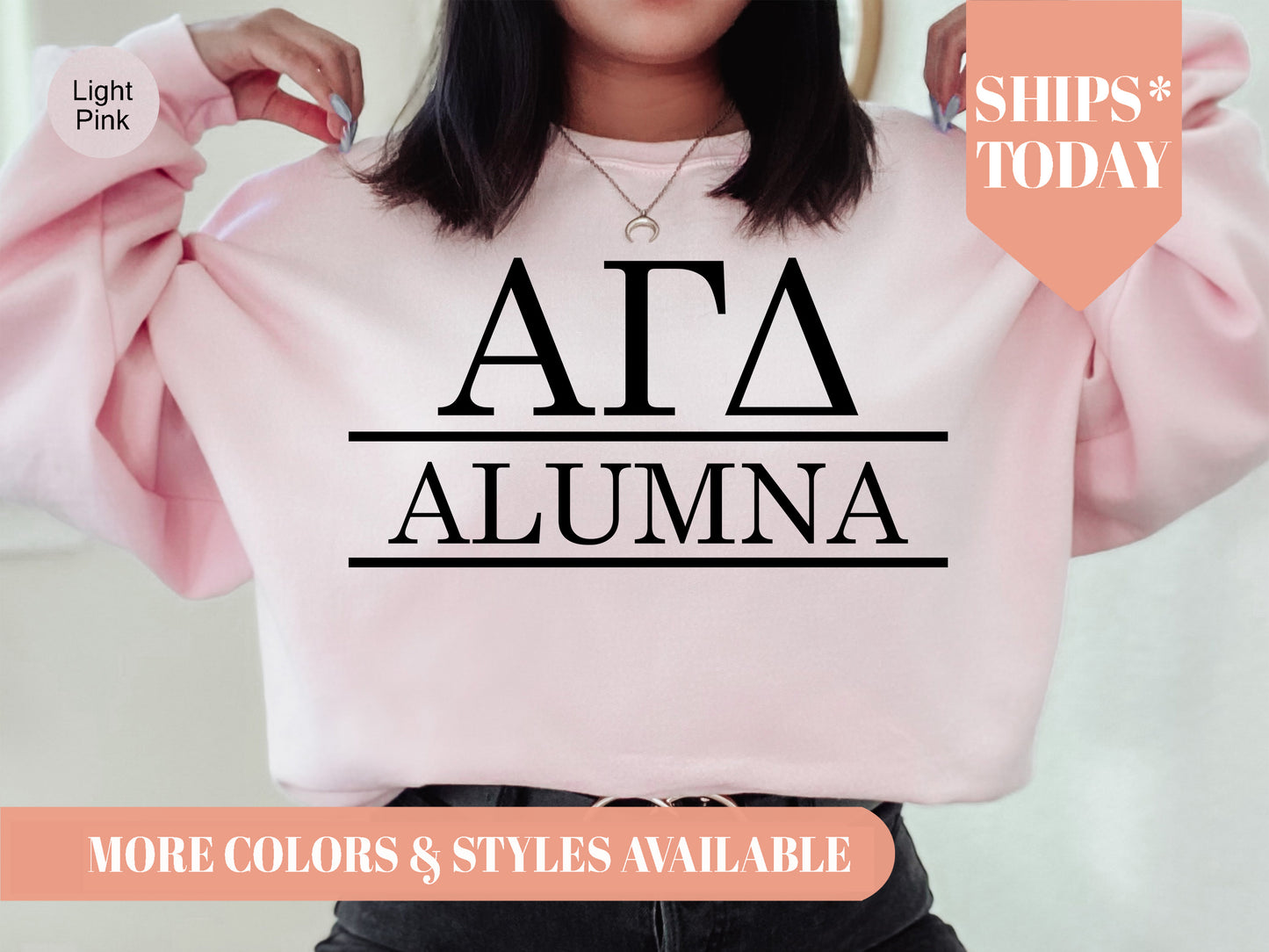 Alpha Gamma Delta Just Turned Alumna Sorority Sweatshirt _ 30737g