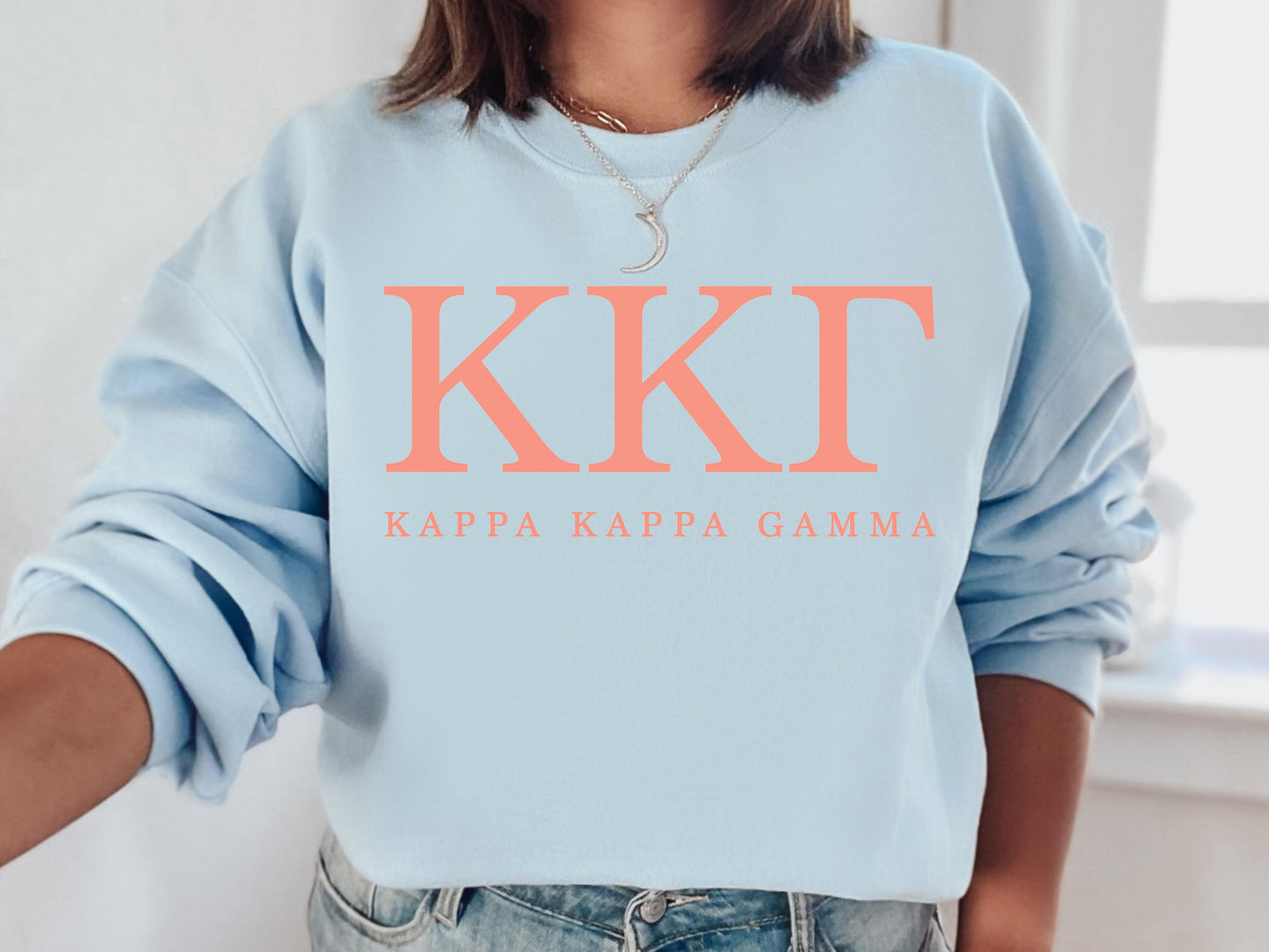 Kappa Kappa Gamma Pink Personality Sorority Sweatshirt _ 665g
