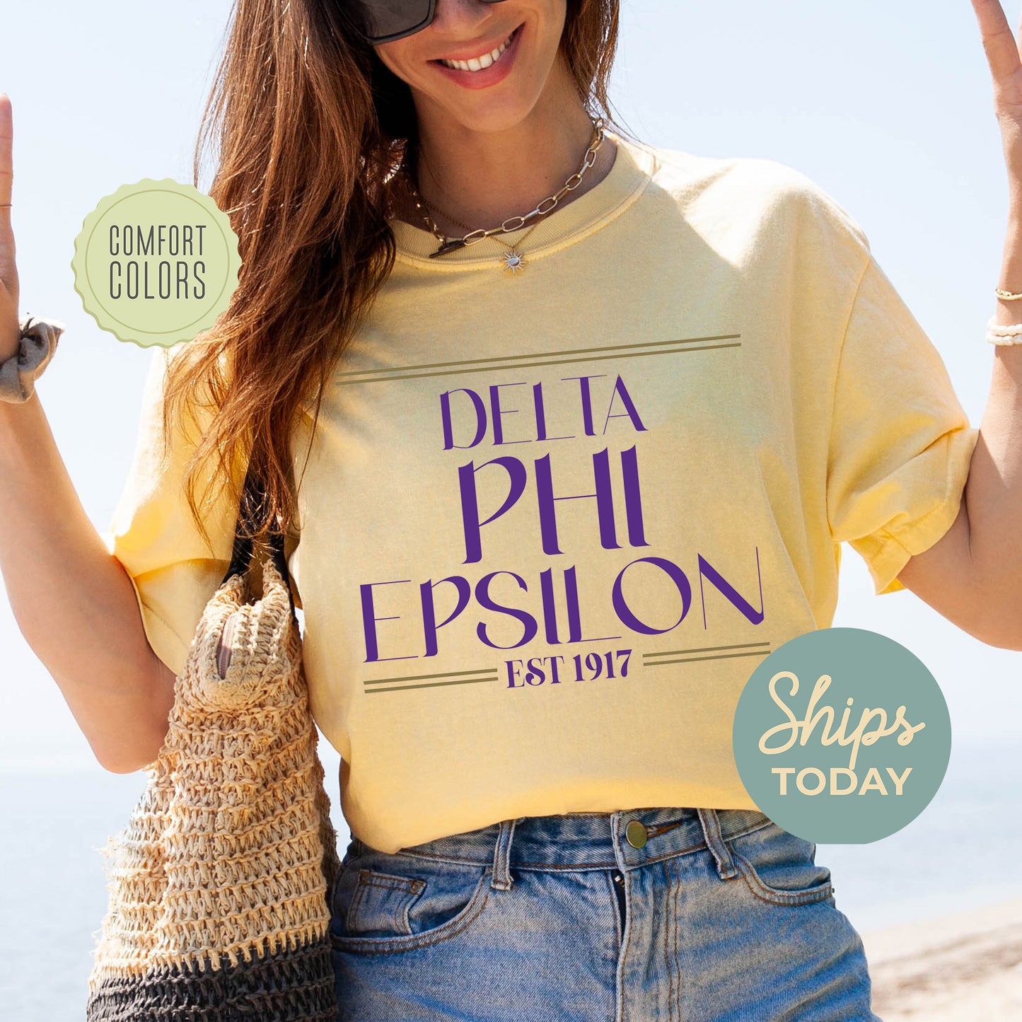 Delta Phi Epsilon Greek Harmony Comfort Colors Sorority T-shirt _ 34976g