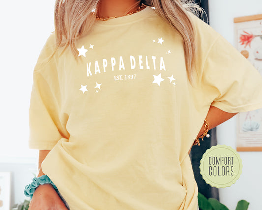 Kappa Delta Arched Star Comfort Colors Sorority T-shirt _ 2281g
