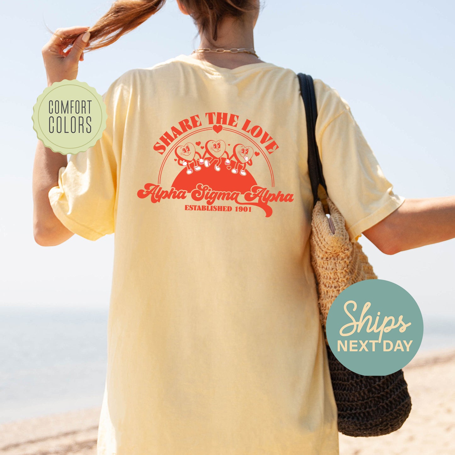 Alpha Sigma Alpha Share the Love Comfort Colors Sorority T-shirt _ 33238g
