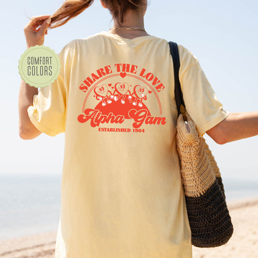 Alpha Gamma Delta Share the Love Comfort Colors Sorority T-shirt _ 33235g