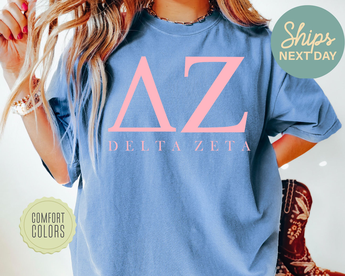 Delta Zeta Everything Pink Comfort Colors Sorority T-shirt _ 323g