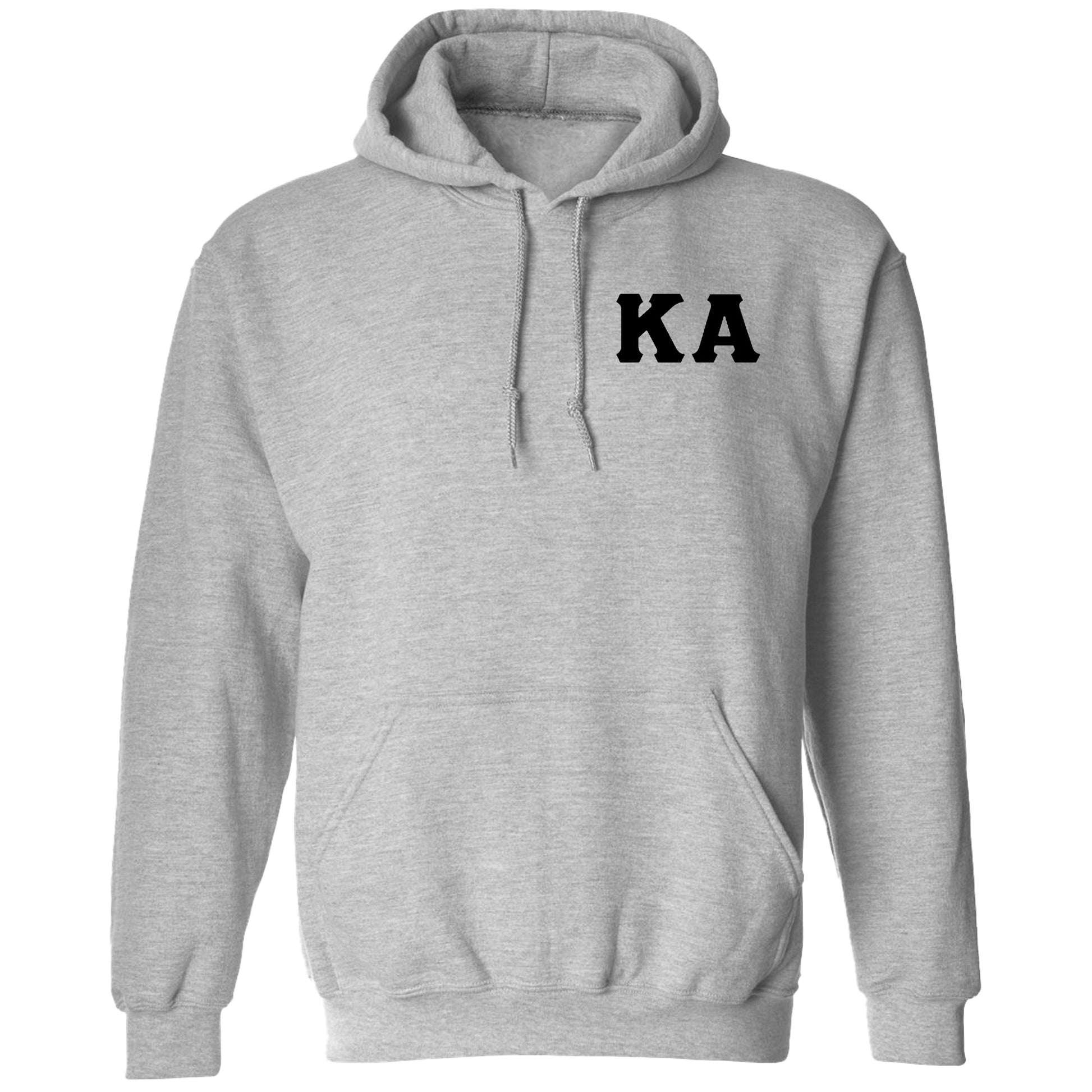 a grey hoodie with the letters ka on it