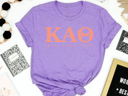 Kappa Alpha Theta Pink Personality Sorority T-shirt _ 663g